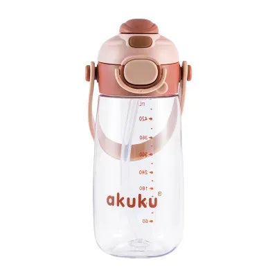 Akuku vaikiška gertuvė su šiaudeliu 480 ml. Beige, A0726