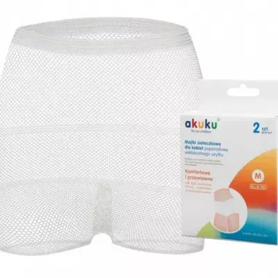 Akuku daugkartinės tinklinės kelnaitės po gimdymo, dydis - XXL, 2 vnt. А0236