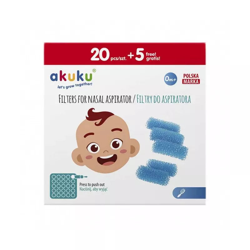 Akuku nosies siurbtuko/aspiratoriaus filtrai, 25 vnt. A0037