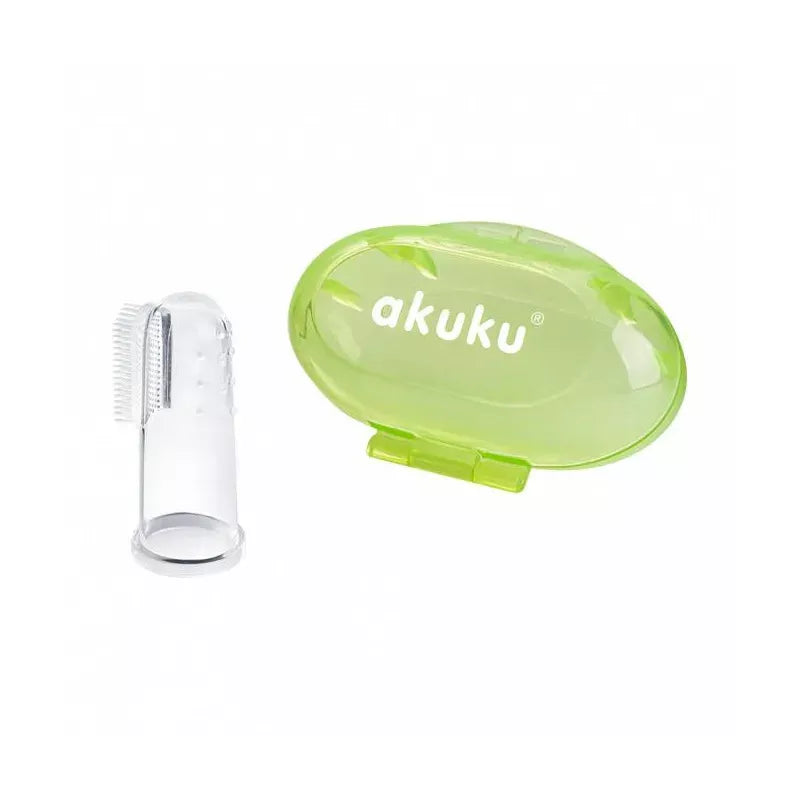 Akuku silikoninis dantų šepetėlis su dėžute, A0264-GREEN