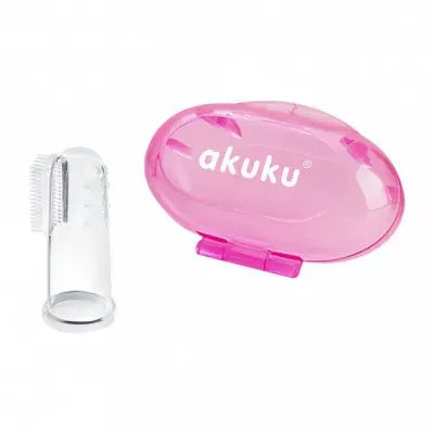 Akuku silikoninis dantų šepetėlis su dėžute, A0265-PINK