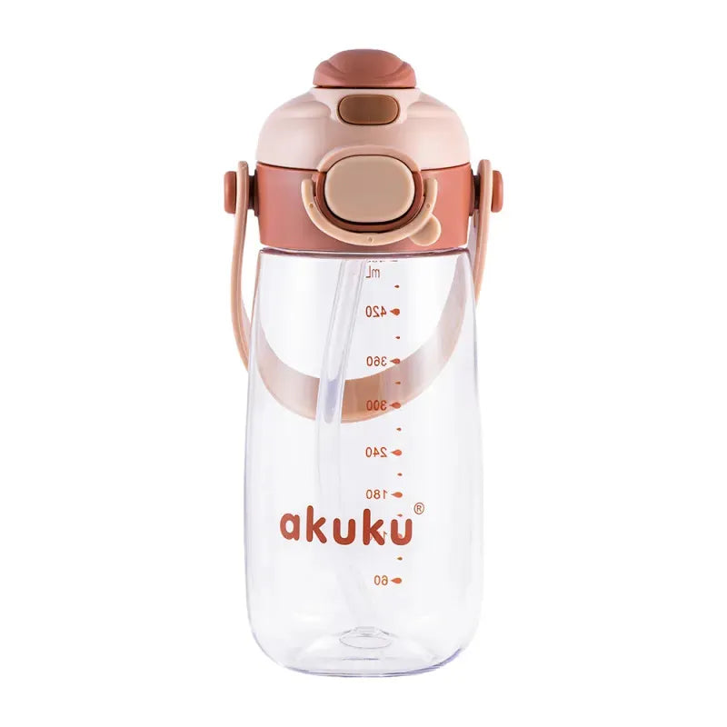 Akuku vaikiška gertuvė su šiaudeliu 480 ml. Beige, A0726