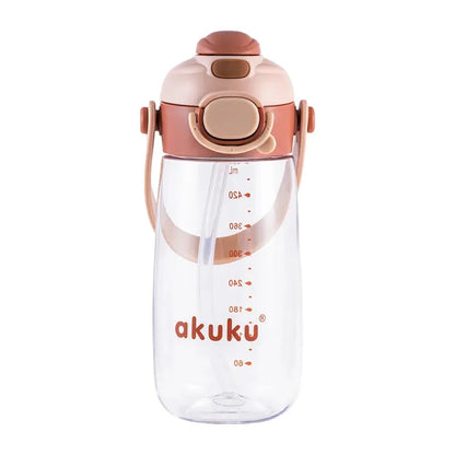 Akuku vaikiška gertuvė su šiaudeliu 480 ml. Beige, A0726