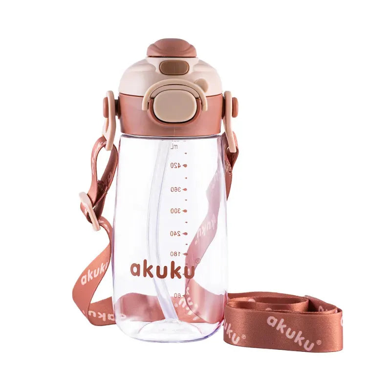 Akuku vaikiška gertuvė su šiaudeliu 480 ml. Beige, A0726