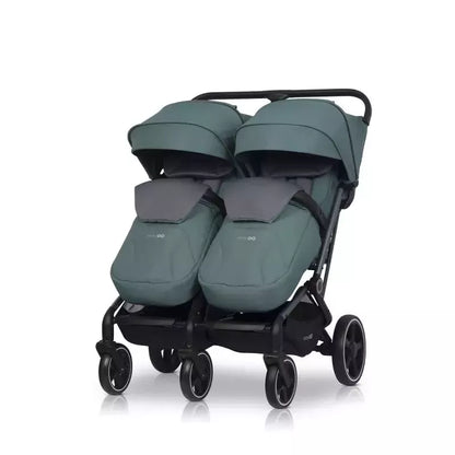 Vežimėlis dvynukams Easy go Echo, Sage green